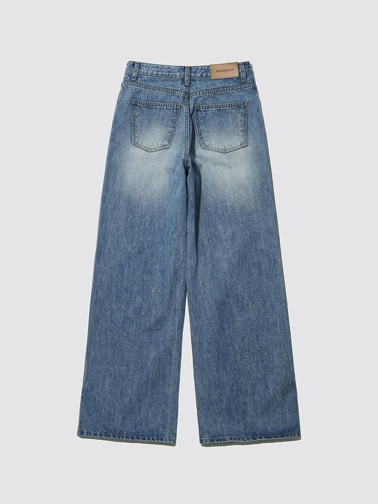 This product features a pair of straight-leg denim pants with a classic wash, embodying a timeless style with a contemporary fit. The jeans offer a flattering silhouette that elongates the legs, while the sturdy denim ensures durability and everyday wearability. Their design combines the practicality of traditional jeans with modern detailing, making them a versatile addition to any wardrobe. - Crafted with quality denim, these pants are designed to retain their shape and look over time.- The straight-leg cut provides a sleek line, making them suitable for various body types.- A subtle wash effect gives them a lived-in feel without compromising the denim's integrity.- They're equipped with standard five-pocket styling, reinforcing their classic aesthetic. Faded Straight Leg Pants With Five Pockets, Classic Washed Blue Rigid Denim Flare Jeans, Classic Washed Blue Flare Jeans, Washed Blue Straight Leg Pants, Classic Straight Leg Washed Blue Pants, Classic Washed Blue Straight Leg Pants, Washed Blue Recycled Denim Flare Jeans, Classic Wide Leg Denim Blue Jeans, Classic Wide-leg Denim Blue Jeans