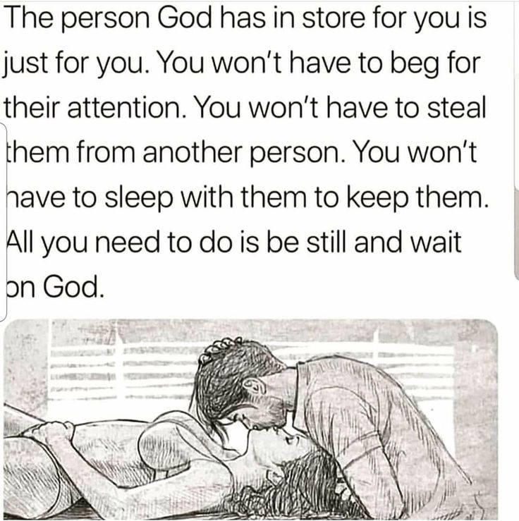 a drawing of two people kissing each other with the caption that reads, the person god has in store for you is just for you