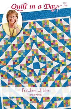 the cover of quilt in a day magazine, featuring an image of a woman smiling