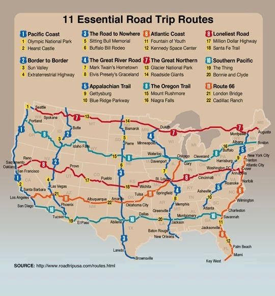 a map with the road names and directions for each state in one place on this map