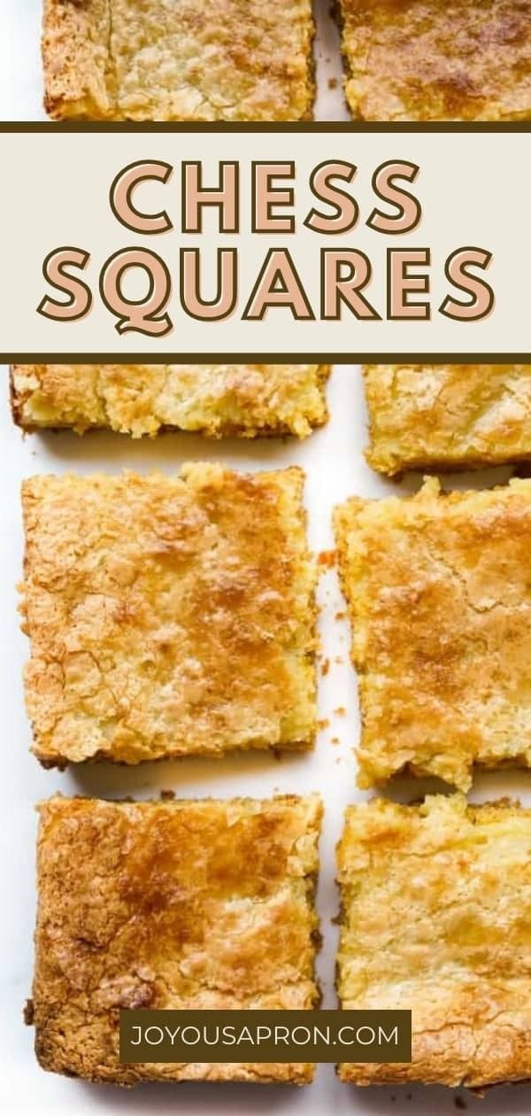 cheese squares cut into squares on top of a white surface with the title above it