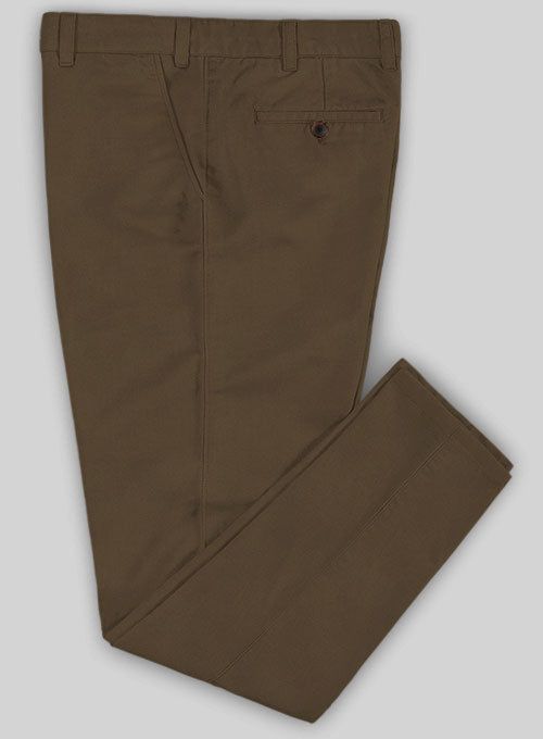 Our versatile stretchinos are sure to have a place in your off-duty clothing repertoire for years to come. 
 
 A Stylish must have, the brown stretchino is sure to become an essential addition to your chino collection. 
 
Pre-washed, Pre-shrunk. 
 
 Custom Made to your Style and Size. Brown Straight Leg Chinos With Welt Pockets, Brown Tapered Leg Chinos With Welt Pockets, Casual Brown Slim Fit Dress Pants, Brown Straight Leg Cotton Chinos, Brown Cotton Straight Leg Chinos, Brown Tapered Leg Chinos For Work, Brown Slim Fit Pants For Work, Brown Slim Fit Dress Pants For Fall, Brown Slim Fit Bottoms With Welt Pockets