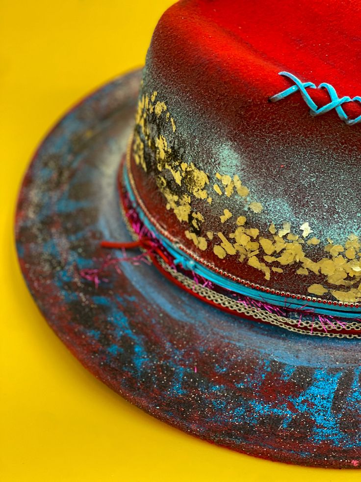 This original one-of-a-kind hat made by Aga Boho is in our Panama hat collection! Adjustable sizing, she's handpainted with custom trimmings. If you've always wanted a wearable piece of art that no one else has, this is the piece for you. Size: Hat Circumference : 23.5"(inch) Hat Height : 5.25"(inch) Brim Circumference : 38"(inch) Brim Diameter : 13.65"(inch) Shipping Shipping on this hat is free and limited only to the United States and excluding Alaska and Hawaii. If interested in internationa Hat Collection, Hat Making, Panama Hat, Fedora, Panama, Alaska, Hawaii, United States, Hats