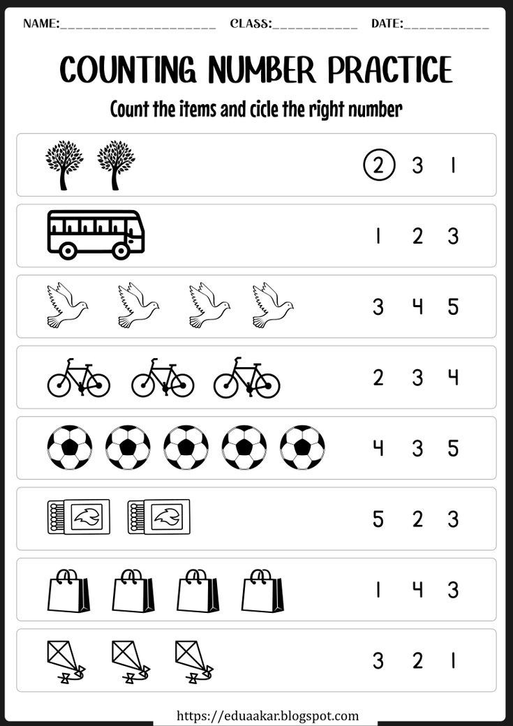 counting numbers worksheet for kids to learn how to count the numbers in each