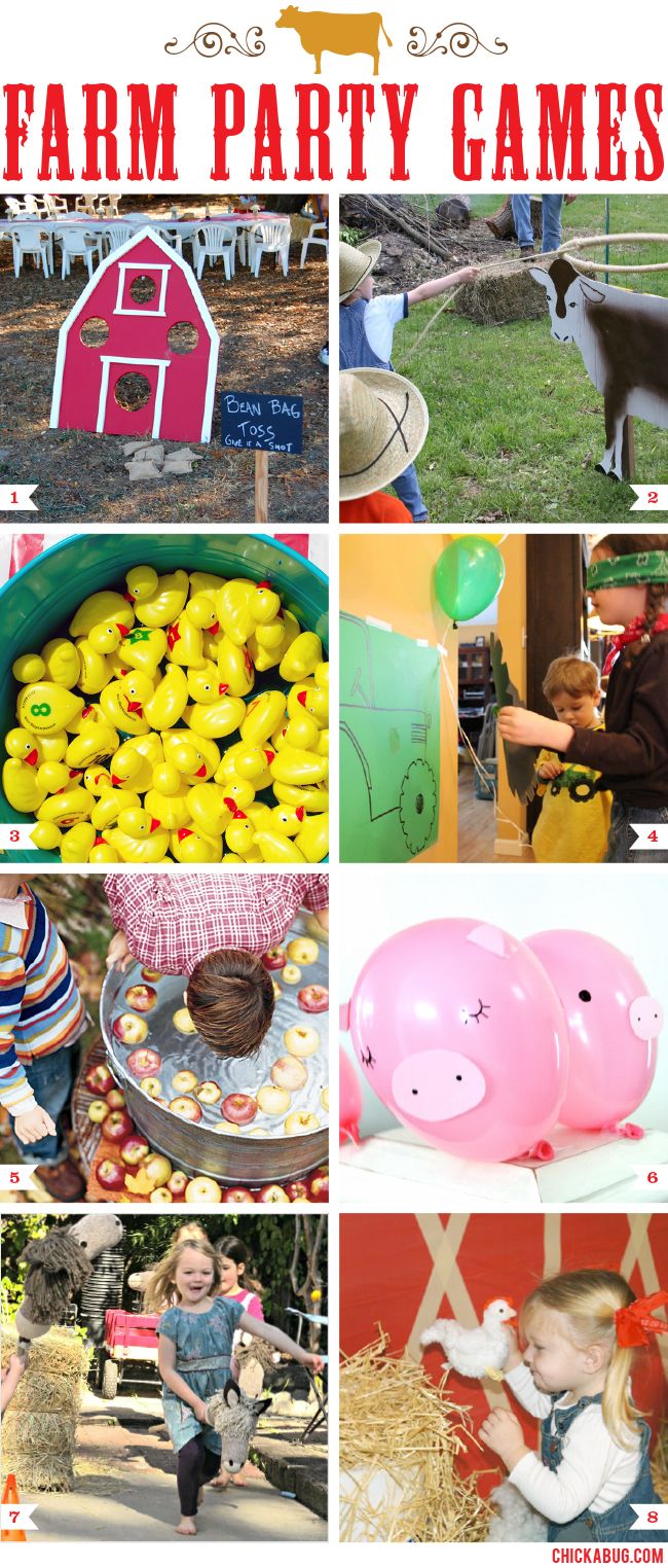 farm party games and activities for kids to play in the yard or on the lawn