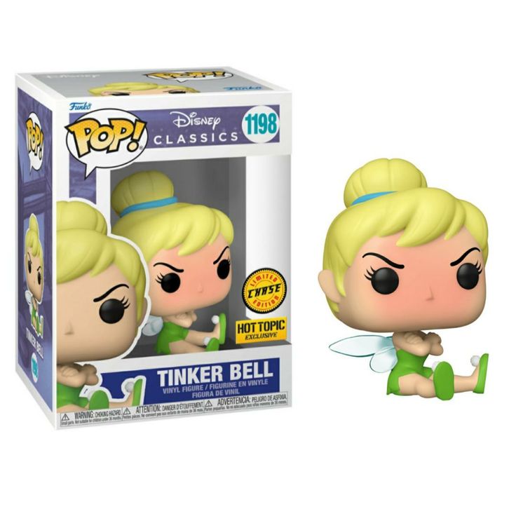 the tinker bell pop vinyl figure is on display