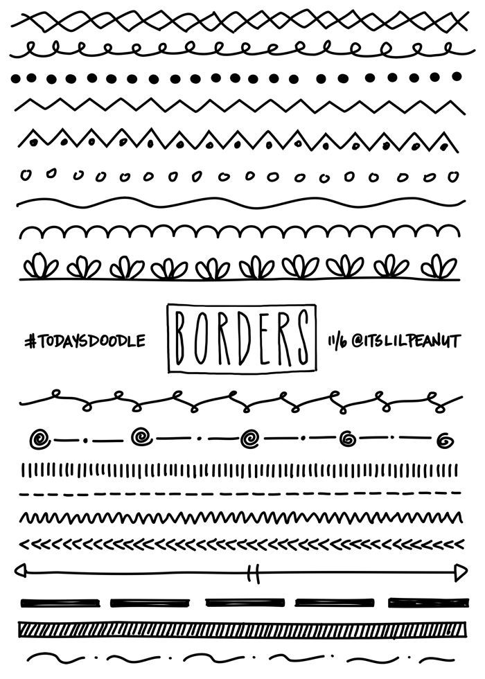 hand drawn borders in different styles and sizes