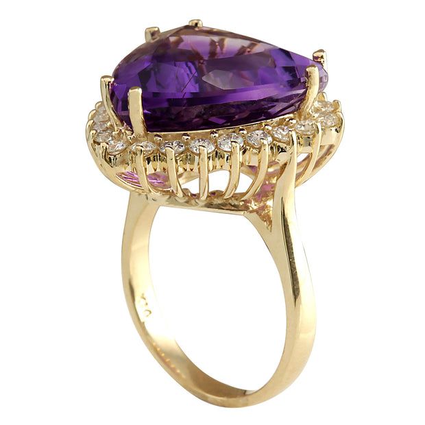 Luxury 14k Gold Purple Rings, Luxury Purple 14k Gold Rings, Formal 14k Gold Amethyst Gemstone Ring, Formal Amethyst Ring In 14k Gold, Luxury Purple Amethyst 14k Gold Ring, Elegant Gold Amethyst Diamond Ring, Fine Jewelry Amethyst Ring In Yellow Gold, Amethyst Yellow Gold Rings Fine Jewelry, Amethyst Gemstones In Yellow Gold With Prong Setting