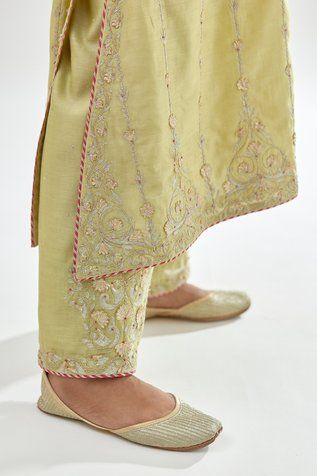 Shop for Kora Green Silk Chanderi Dori Embroidered Kurta Set for Women Online at Aza Fashions Gota Embroidery, Sheer Dupatta, Indian Suits For Women, Chanderi Dupatta, Embroidery Fashion Detail, A Line Kurta, Embroidered Border, Suits Design, Embroidery Neck Designs