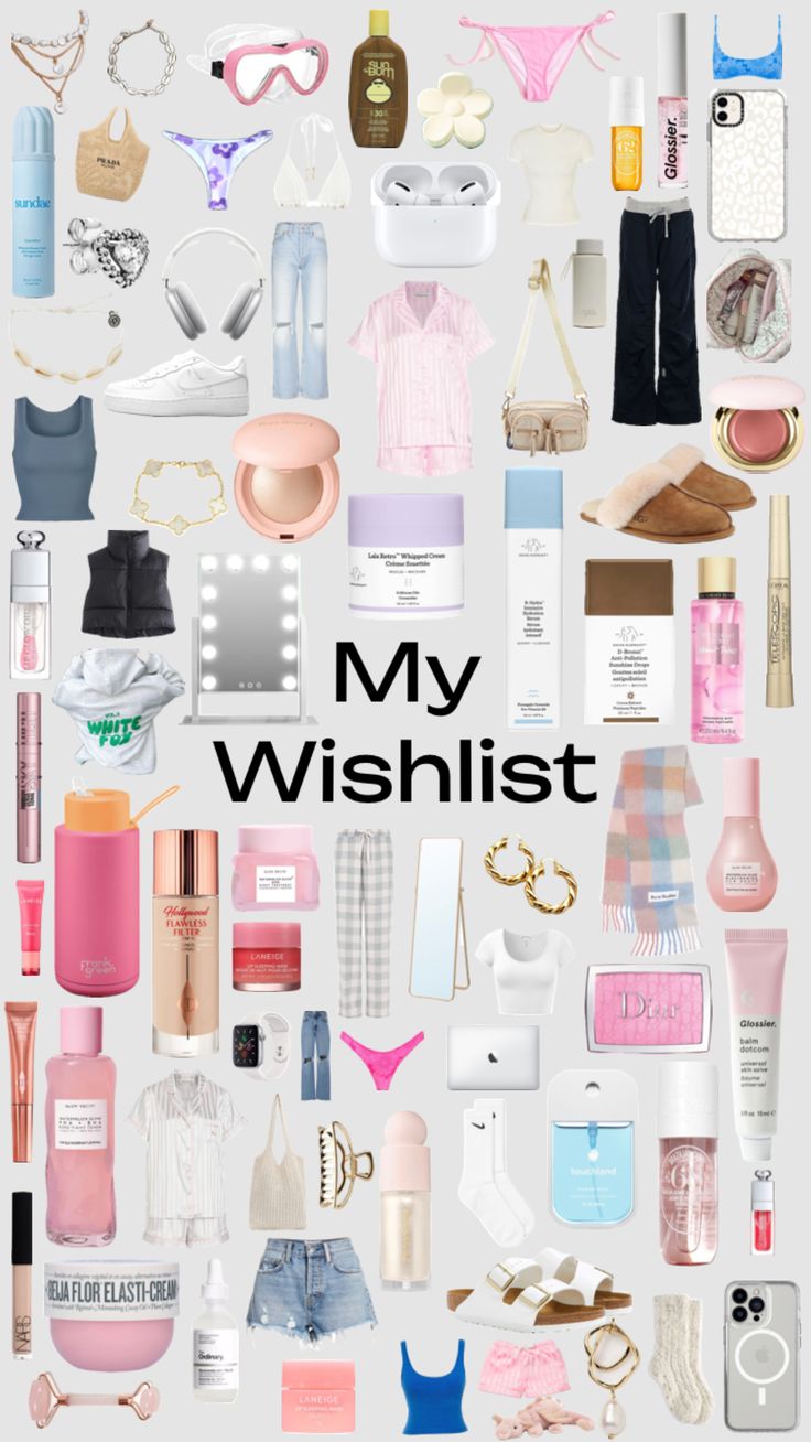 a collage of different items that say, my wishlist