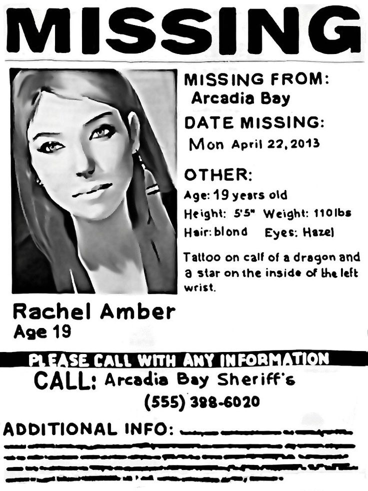 the missing poster for rachel amber