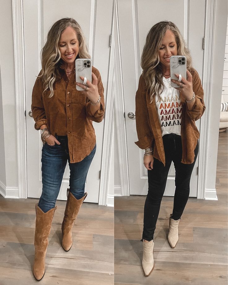 Corduroy Shirt Jacket Outfit, Courdory Shirt Outfits, How To Style Corduroy Jacket, Corduroy Shacket Outfit Women, Brown Top Outfit Winter, Courdory Shirt Outfit, Courdory Jacket Outfits, Brown Courdory Jacket Outfit, Corduroy Jacket Outfit Womens