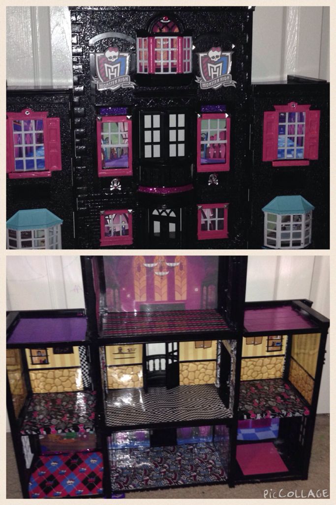 two pictures of a doll house made out of legos