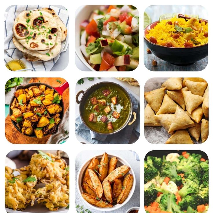 a collage of pictures with different food items in each photo and on the same page