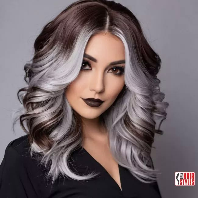 Edgy Balayage Hair, Grey Blending, Reverse Balayage, Two Tone Hair, Silver Blonde Hair, Grey Hair Inspiration, Chocolate Mocha, Gorgeous Hair Color, Hair Gray