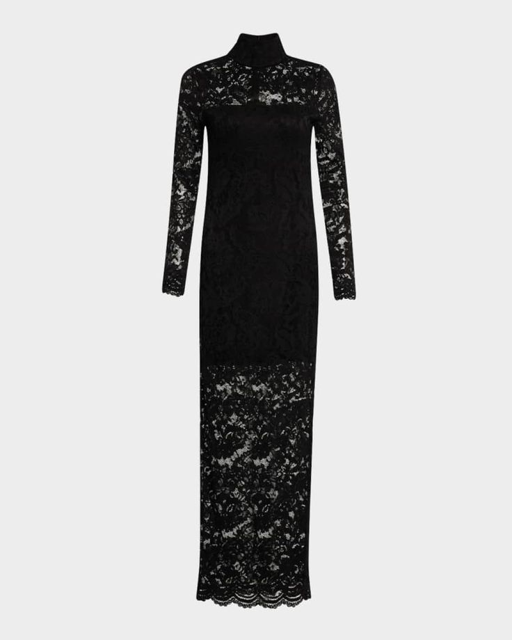 Generation Love Choi Lace Turtleneck Maxi Dress Turtleneck Maxi Dress, Lace Turtleneck, Scalloped Trim, Lace Maxi, Long Sleeve Bodycon, Lace Maxi Dress, Black Maxi Dress, We Wear, Fashion Brand