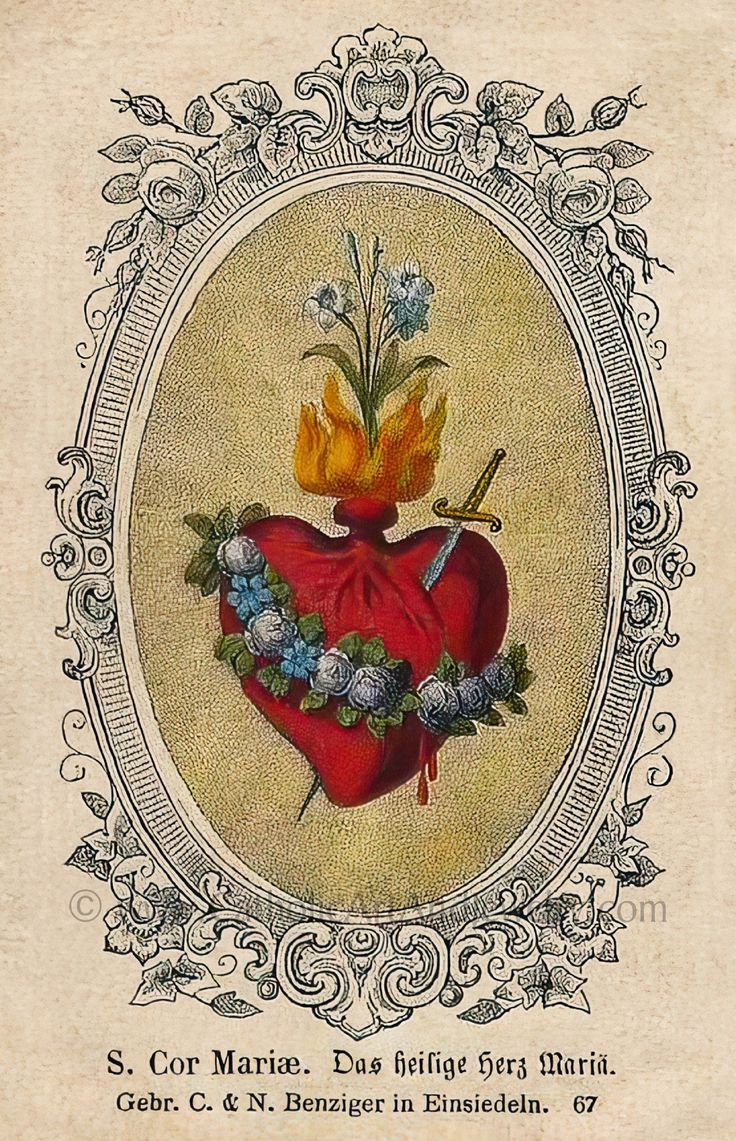 an antique valentine's day card with flowers in a heart