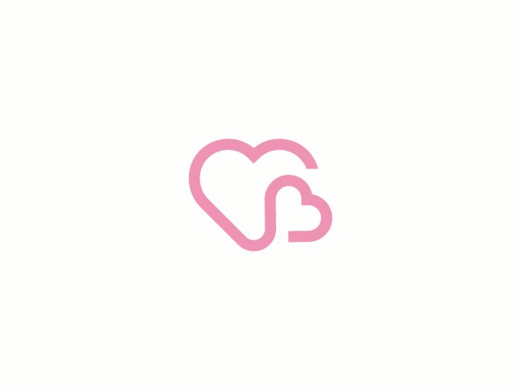 a pink heart with the letter m in it's center on a white background