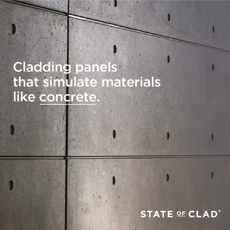 a wall that has holes in it with the words gladding panels that simulate materials like concrete