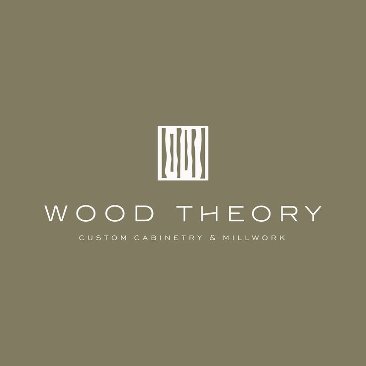 the logo for wood theory, a custom cabinetry and millwork company