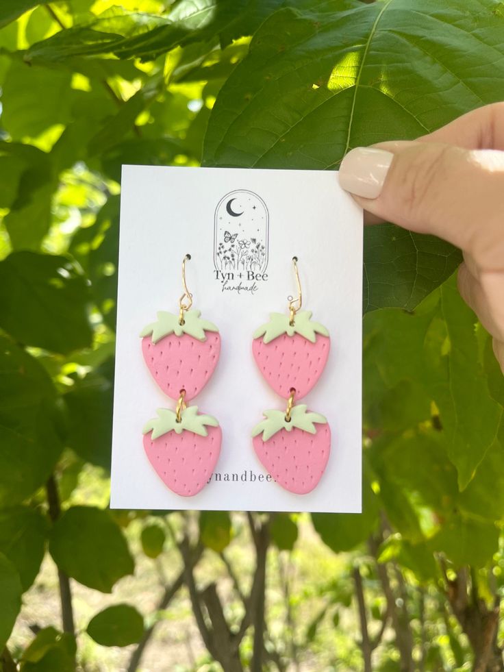 If you have any questions about this listing, please reach out to us! :) Strawberry Boutique, Strawberry Clothing, Etsy Earrings Dangle, Gift Registry, Polymer Clay, Jewelry Earrings Dangle, Dangle Drop Earrings, Dangle Earrings, Jewelry Earrings