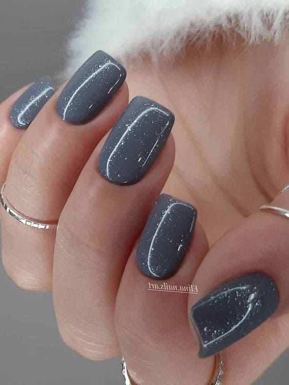 Grey Gel Nails, Grey Acrylic Nails, Nail Art Noel, Grey Nail, Grey Nail Designs, January Nails, Short Square Nails, Gray Nails, Short Nail Designs