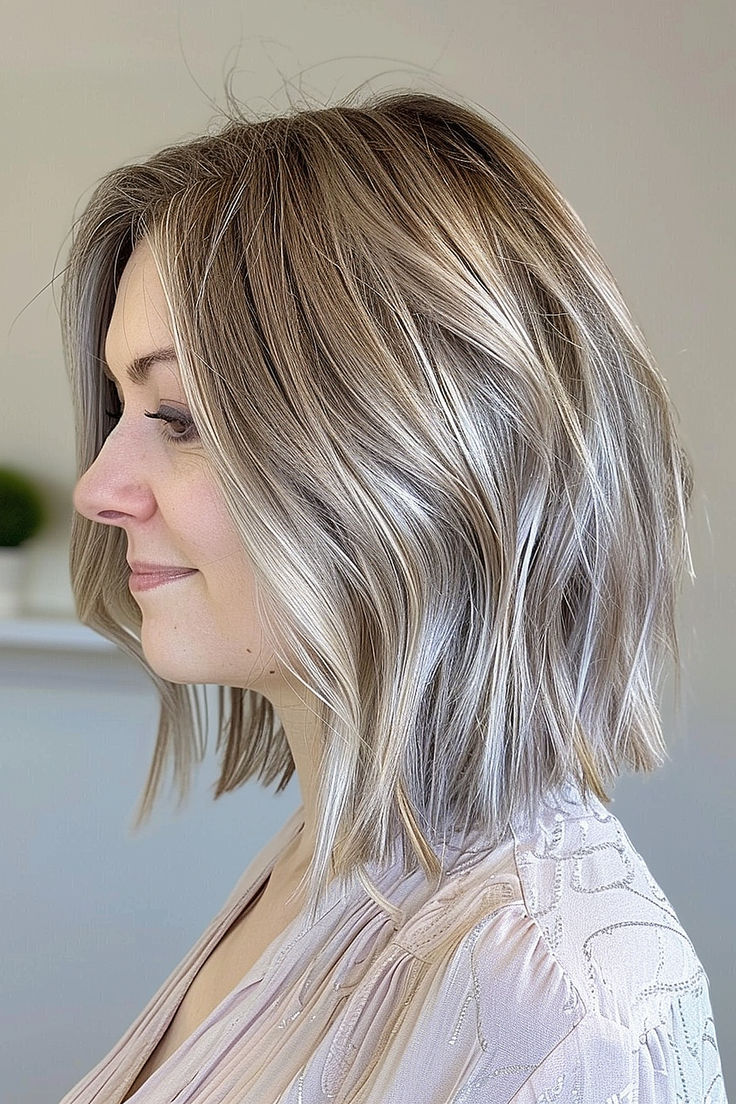 Woman with a flattering medium to short layered hairstyle. Short Medium Layered Haircuts, Gorgeous Haircuts, Layered Thick Hair, Medium Short Haircuts, Dramatic Hair, Medium Layered Haircuts, Instagram Hairstyles, Medium Layered Hair, Layered Hairstyles