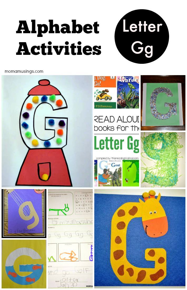 the alphabet activities for kids to do with letters and numbers, such as letter g