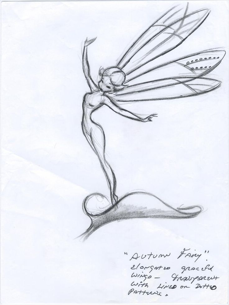 a pencil drawing of a fairy holding onto her hand with the words, i'd love