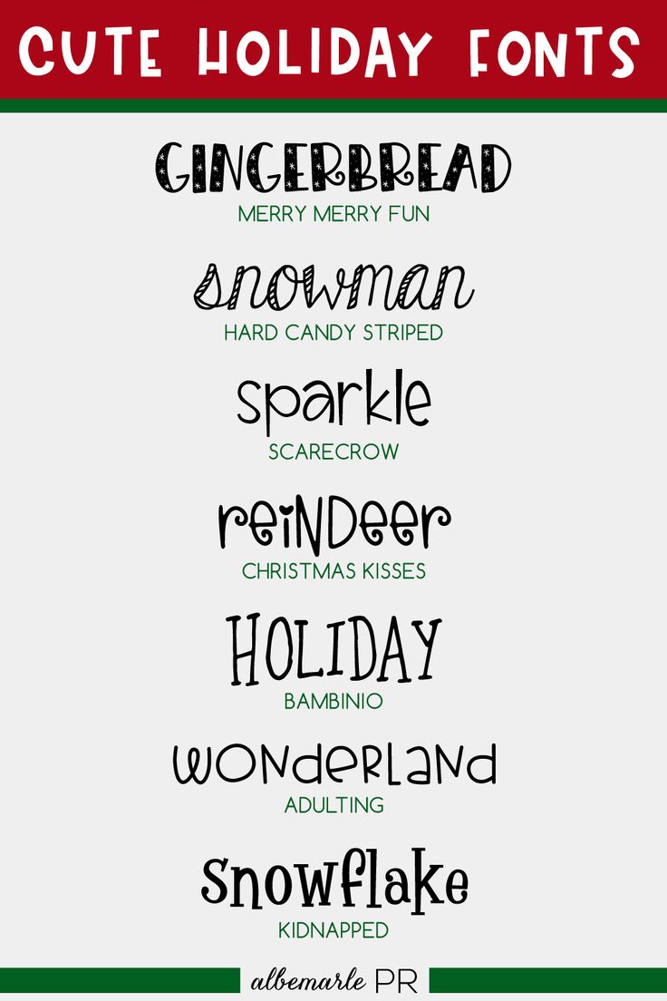 christmas font and numbers are shown in this holiday font design set, which includes the names of