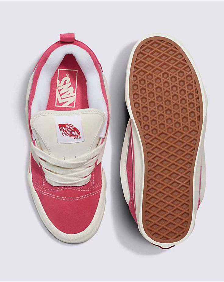 A Puffy 90s Style Inspired by the Past, But Built for Today The Knu Skool is a modern interpretation of a classic 90s style, defined by its puffed up tongue and 3D-molded Sidestripe, and tied off with oversized, chunky laces. With its in-your-face profile and dramatic style details, the Knu Skool plays off of the original Old Skool while blending an icon of the past with today’s trends. Reissued 90s low-top shoe Sturdy suede uppers Puffy tongue and ankle collar Puffy 3D molded Sidestripe™ Heel pulls for ease of entry Signature rubber waffle outsoles Shoes For Under $100, Pink New Skool Vans, Chunky Vans Shoes, Cute Shoes Jordans, Affordable Shoes For Women, New Skool Vans, Back To School Shoes 2024-2025, New School Vans, Cute Tennis Shoes For Women