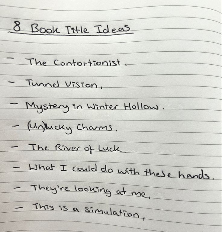 a piece of paper with writing on it that says, book the ideas and other things