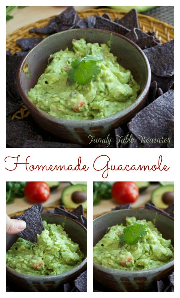 homemade guacamole in a bowl with tortilla chips