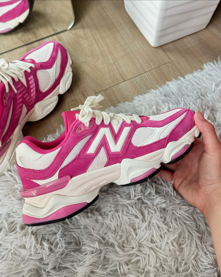 Sorry… I can’t stop posting about these 💕💗💖💞 New Balance Pink Fuchsia 9060s ⬇️ Sizes available: 6.5 mens (8 women’s) 7 men’s (8.5 women’s) 8 men’s (9.5 women’s) SOLD OUT ‼️ **if we do not have your size comment what size you are looking for** Shop 100% authentic sneakers at Flykicksco.com 🛒 (🔗 in bio) #sneakers #smallbusiness #shoes #coolshoes #smallbusinessowner #sneakerheads #womensneakers #fallsneakers #fallfashion #sneakerforwomen #dunklow #fashionstyle #sneakercollector #sneakergi... Hot Pink New Balance, Pink Synthetic Sneakers For Gym, Comfortable Pink Sneakers For Streetwear, New Balance Shoes Pink, New Balance Pink Sneakers For Spring, Functional Pink Synthetic Sneakers, Hot Pink Sneakers, Pink Sneakers Outfit, Pink New Balance