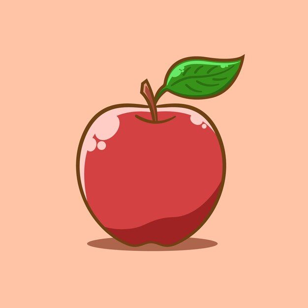 Apple Digital Art, Apple Vector Illustration, Manzana Aesthetic, Cute Apple Drawing, Apple Cartoon, Cartoon Apple, Apple Drawing, Fruit Doodle, Drawing Apple