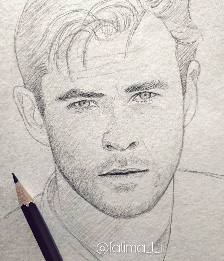 a pencil drawing of a man's face