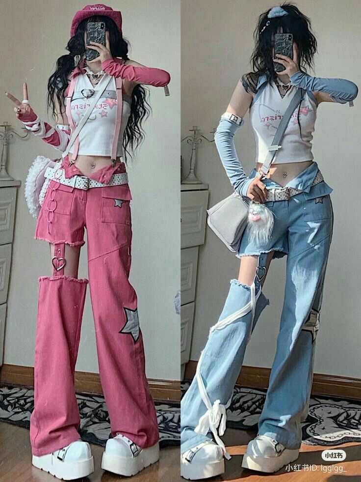 Pastel Grunge Aesthetic Outfits, Kawaii Punk Outfits, Pastel Harajuku Fashion, Jfashion Kawaii Outfits, Pastel Y2k Outfit, Pastel Emo Outfits, Pastel Punk Outfits, Clothing Store Aesthetic, Clothes Pastel