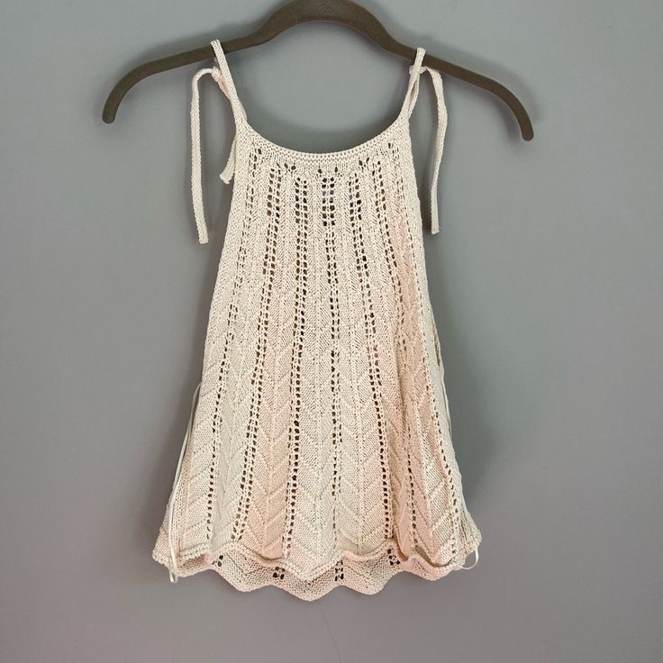 Zara Crochet Tank Top Size Small New With Tags Summer Cotton Knit Top With Crochet Lace, Pink Pointelle Knit Crochet Top For Summer, Pink Summer Knit Top For Vacation, Pink Knit Top For Summer Vacation, Summer Vacation Pink Knit Top, Spring Zara Crochet Tops, Zara Tops With Crochet Trim For Spring, Spring Crochet Cami Top With Crochet Trim, Spring Crochet Trim Cami Top