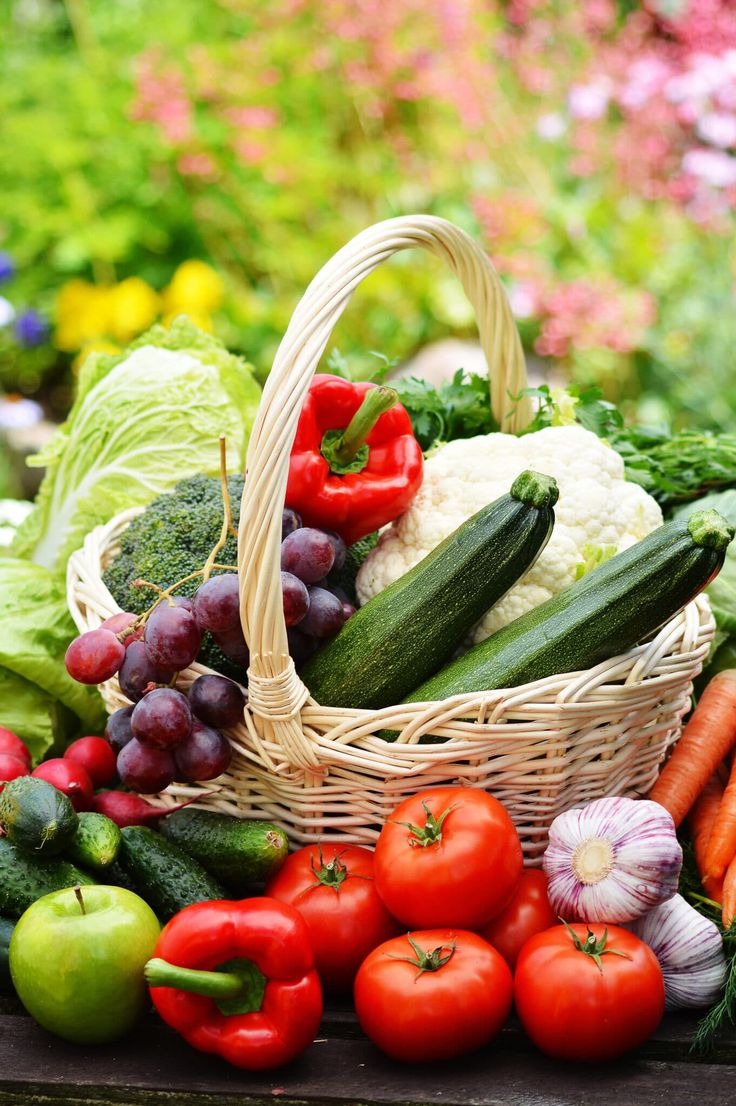 a basket filled with lots of different types of vegetables