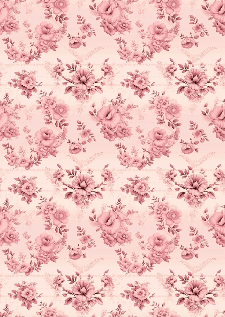 Pink Shabby Floral Pattern (#D045)-Decoupage Paper Rice Craft, Digital Paper Free, Office Store, Paper Background Design, Gothic Wallpaper, Pink Floral Pattern, No Code, Room Idea, Digital Flowers