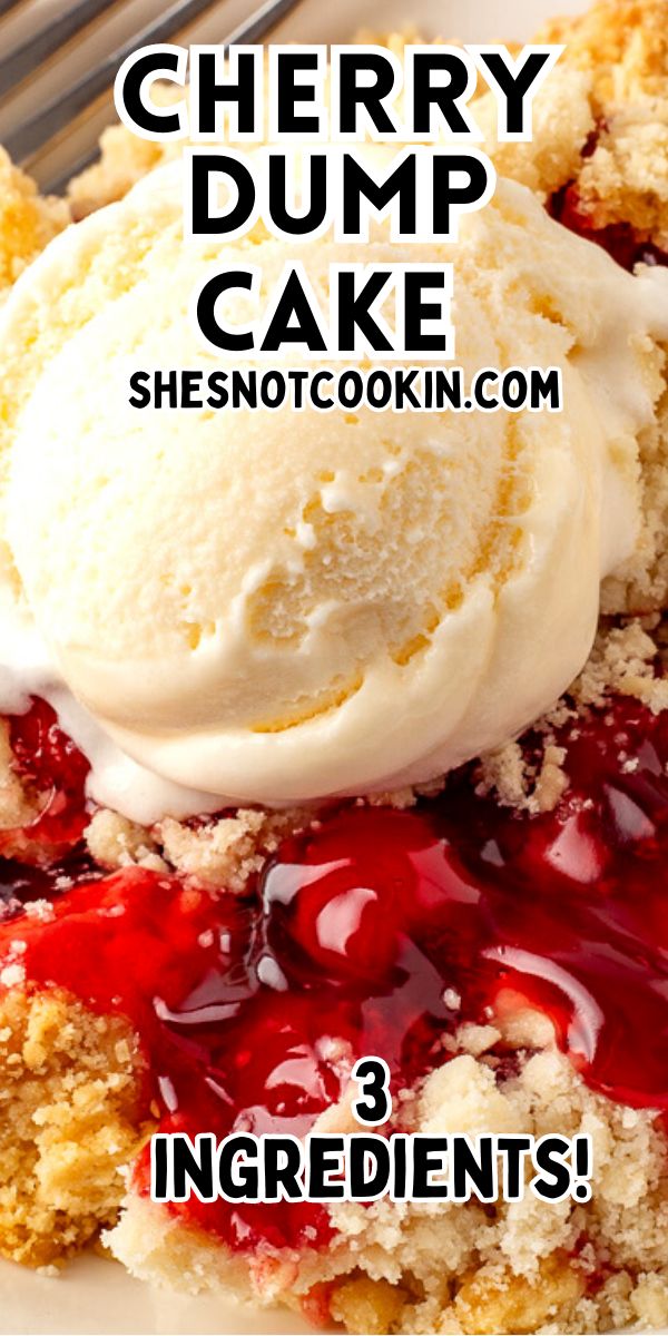 Cherry dump cake served on a white plate with vanilla ice cream. Easy Cherry Dump Cake, Fruity Cakes, Easy Cherry Cobbler, Cherry Pineapple Dump Cake, Cherry Pie Filling Recipes, Cherry Dump Cake Recipe, Pineapple Dump Cake, Cherry Cobbler Recipe, Easy Dump Cake Recipe