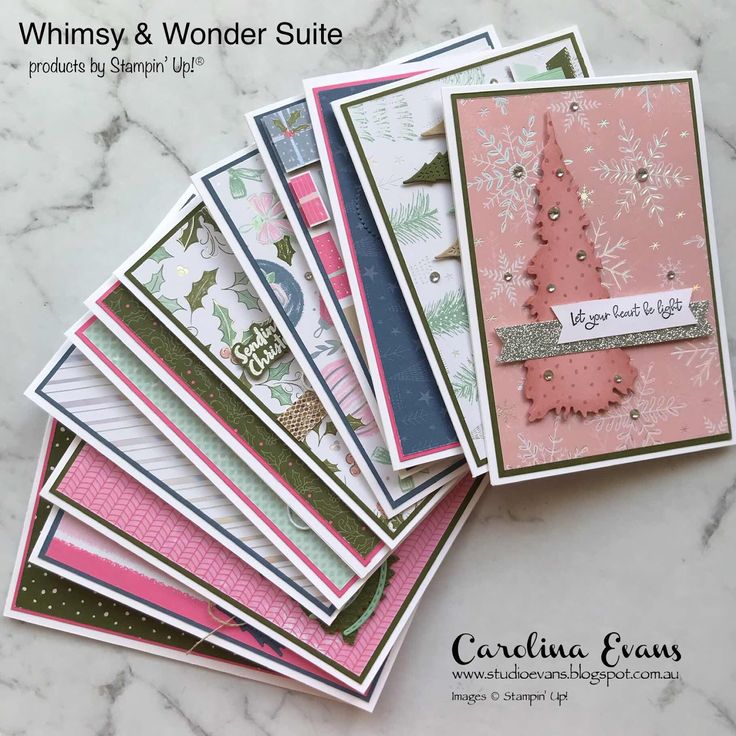 some cards are stacked on top of each other with the words whimsy and wonder suite