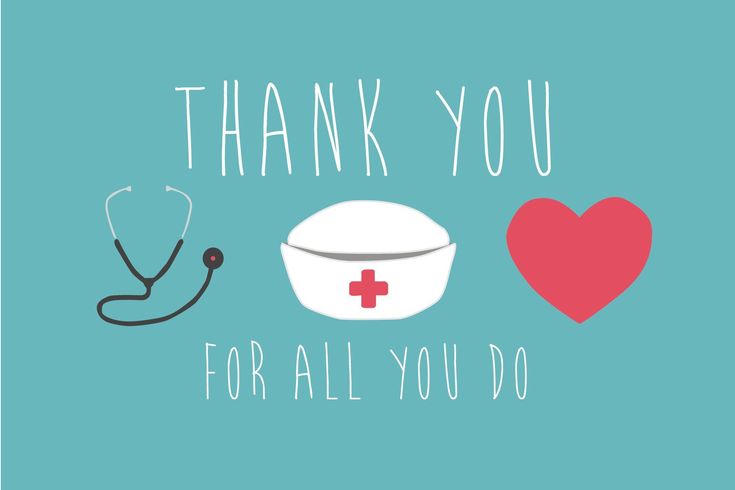 thank you for all you do with a nurse's hat and stethoscope