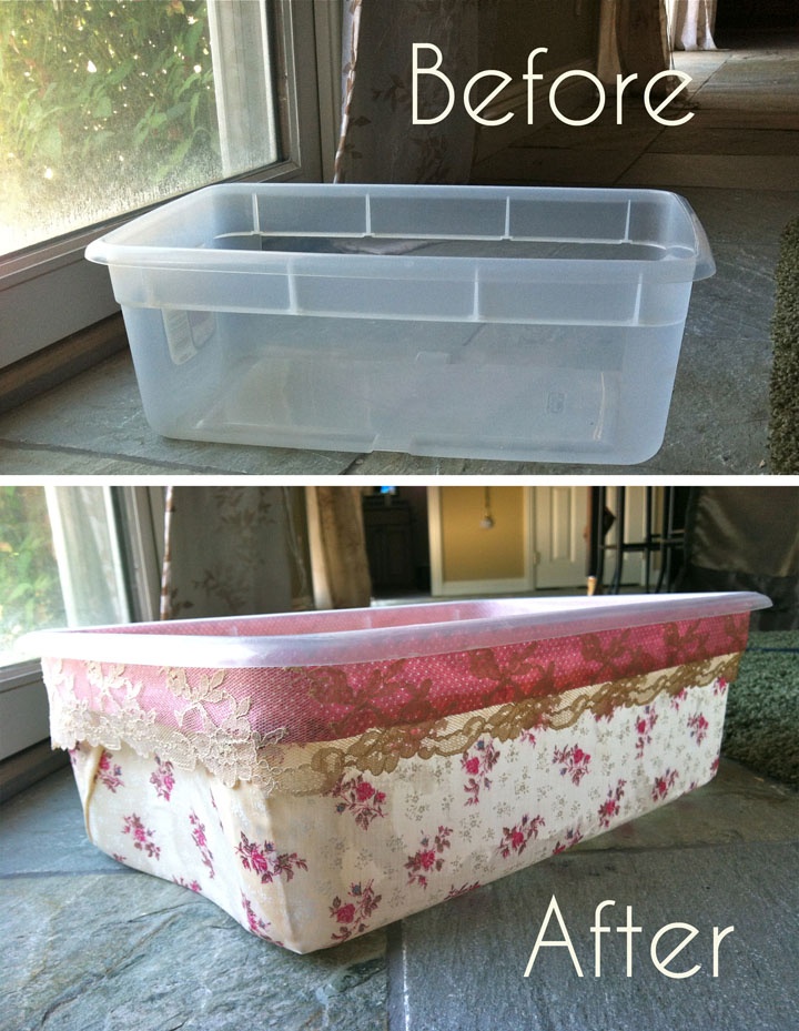 before and after photos of an old storage box