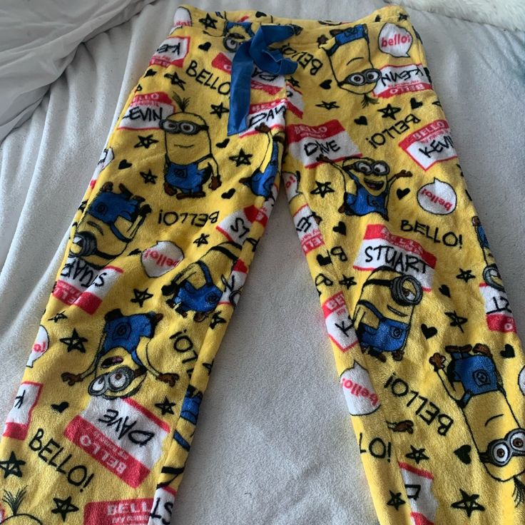 Brand New! Minion Pajama Pants, Spongebob Pajama Pants, Fluffy Pj Pants, Cartoon Pajama Pants, Pajamas Y2k, Batman Pajama Pants, Spongebob Pajamas, Cute Pajama Pants, Matching Pajama Pants