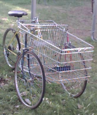 an image of a bike with a basket on it's front wheel and the words, how to build a carttile - this definitely has potential potential potential when the gas