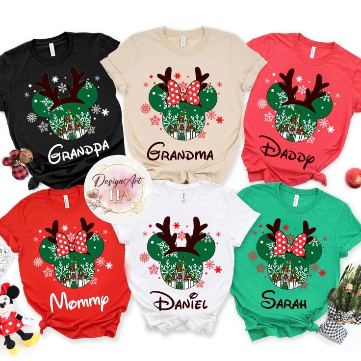 Personalized Mickey Minnie Reindeer Christmas Shirt, Disney World Disneyland Family Christmas Shirts Disney Christmas Cotton Top, Disney Cotton Christmas Tops, Disney Christmas Vacation, Wednesday Halloween, Family Hoodies, Witch Princess, Bluey Halloween, Family Disney Shirts Matching, Disneyland Family