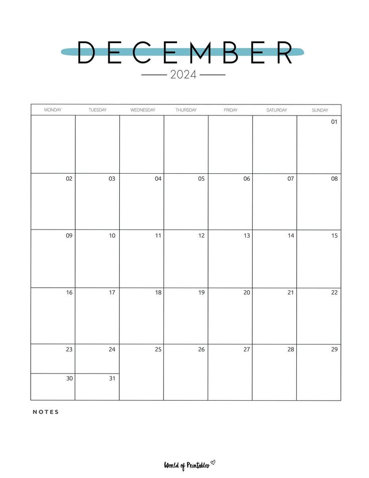 the december calendar is shown in blue and black