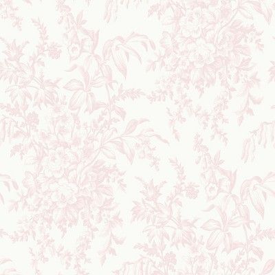 a white and pink wallpaper with flowers on it