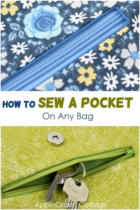 the instructions for how to sew a pocket on any bag